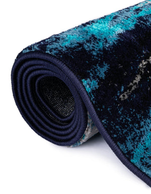 Navy Blue 10' x 10' Metro Round Area Rug 100% Polypropylene Abstract Modern Easy Clean Carpet for Living Room, Dining, Bedrooms for Sale at Rug Engine