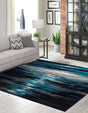 Navy Blue 6' 1 x 6' 1 Metro Square Area Rug 100% Polypropylene Abstract Modern Easy Clean Carpet for Living Room, Dining, Bedrooms for Sale at Rug Engine