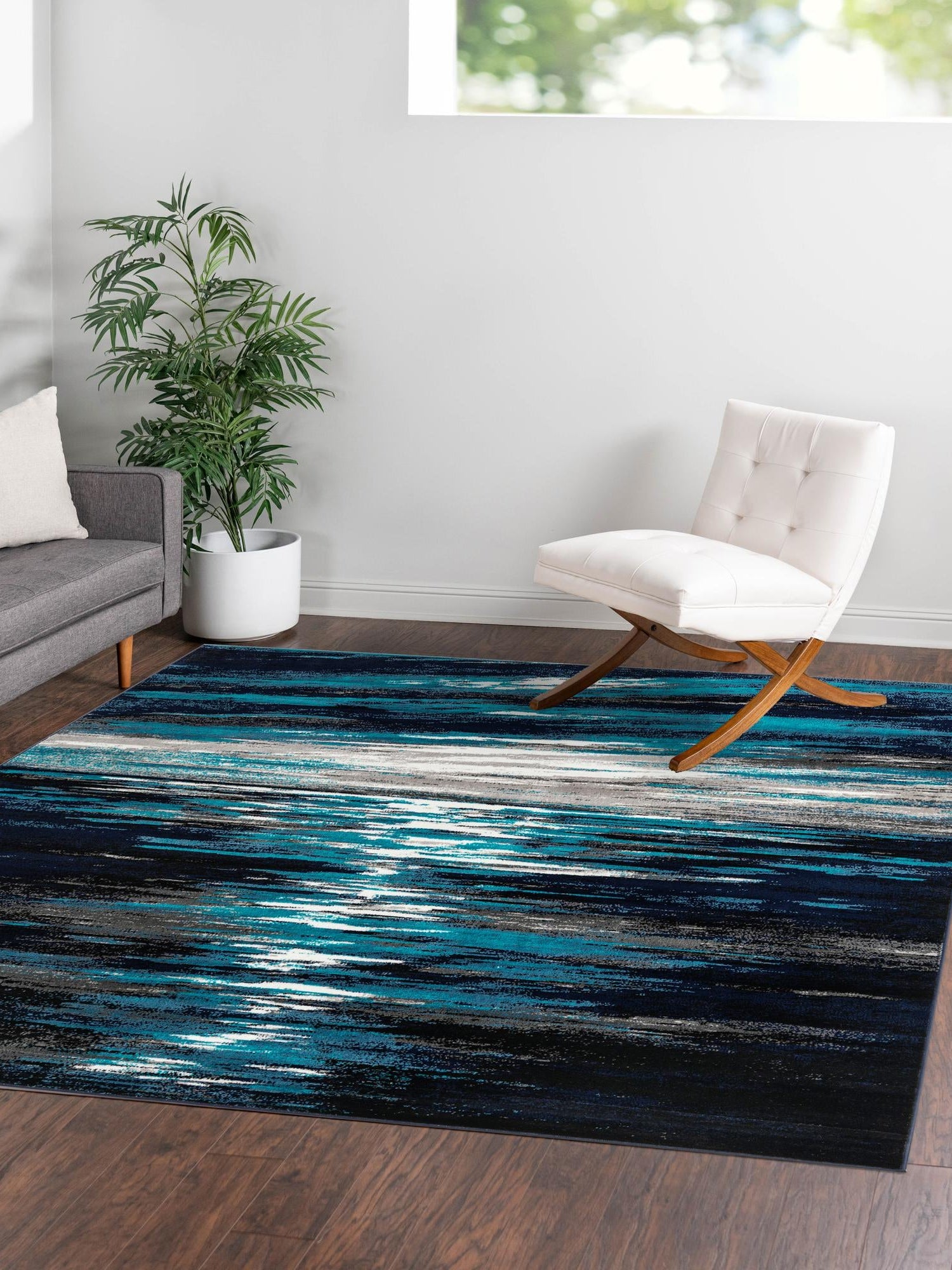 Navy Blue 6' 1 x 6' 1 Metro Square Area Rug 100% Polypropylene Abstract Modern Easy Clean Carpet for Living Room, Dining, Bedrooms for Sale at Rug Engine