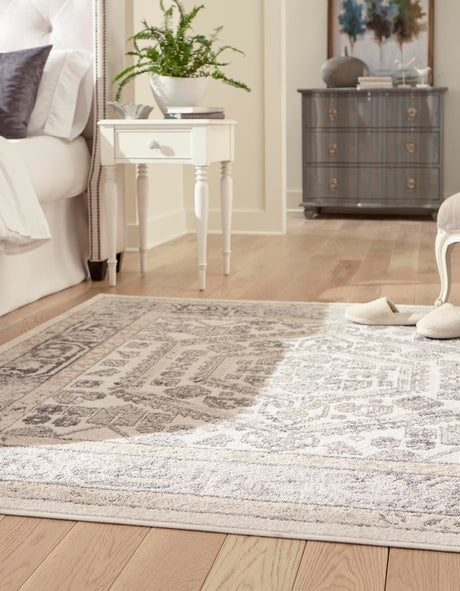Ivory 6' x 6' Aurelia Square Area Rug 100% Polypropylene & Jute Backing Living Dining Room Bedroom Office Traditional Carpet for Sale at Rug Engine