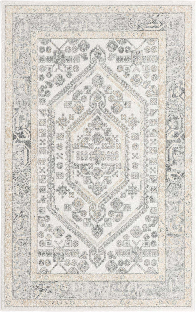 Ivory 5' x 8' Aurelia Rectangle Area Rug 100% Polypropylene & Jute Backing Living Dining Room Bedroom Office Traditional Carpet for Sale at Rug Engine