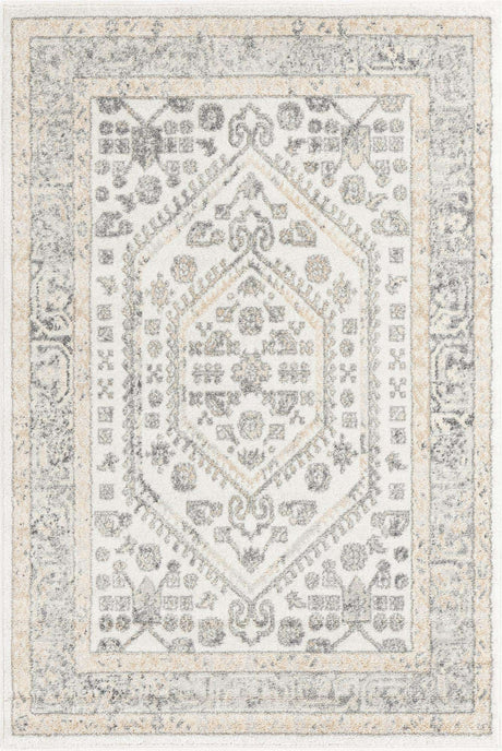 Ivory 4' x 6' Aurelia Rectangle Area Rug 100% Polypropylene & Jute Backing Living Dining Room Bedroom Office Traditional Carpet for Sale at Rug Engine