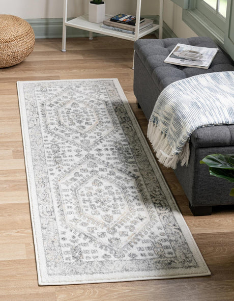 Ivory 2' 7 x 12' Aurelia Runner Area Rug 100% Polypropylene & Jute Backing Living Dining Room Bedroom Office Traditional Carpet for Sale at Rug Engine