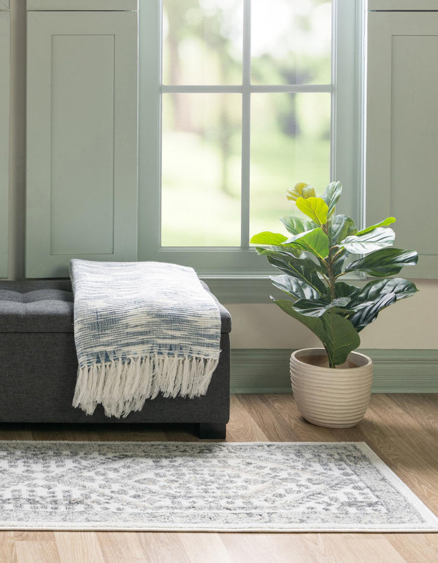 Ivory 2' 7 x 12' Aurelia Runner Area Rug 100% Polypropylene & Jute Backing Living Dining Room Bedroom Office Traditional Carpet for Sale at Rug Engine