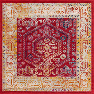 Magenta 7' 10 x 7' 10 Aurelia Square Area Rug 100% Polypropylene & Jute Backing Living Dining Room Bedroom Office Traditional Carpet for Sale at Rug Engine
