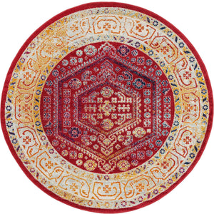 Magenta 7' x 7' Aurelia Round Area Rug 100% Polypropylene & Jute Backing Living Dining Room Bedroom Office Traditional Carpet for Sale at Rug Engine