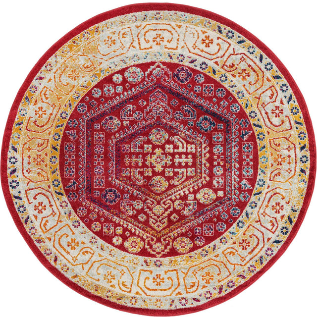 Magenta 7' x 7' Aurelia Round Area Rug 100% Polypropylene & Jute Backing Living Dining Room Bedroom Office Traditional Carpet for Sale at Rug Engine