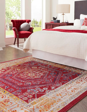 Magenta 6' x 6' Aurelia Square Area Rug 100% Polypropylene & Jute Backing Living Dining Room Bedroom Office Traditional Carpet for Sale at Rug Engine