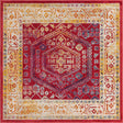 Magenta 6' x 6' Aurelia Square Area Rug 100% Polypropylene & Jute Backing Living Dining Room Bedroom Office Traditional Carpet for Sale at Rug Engine