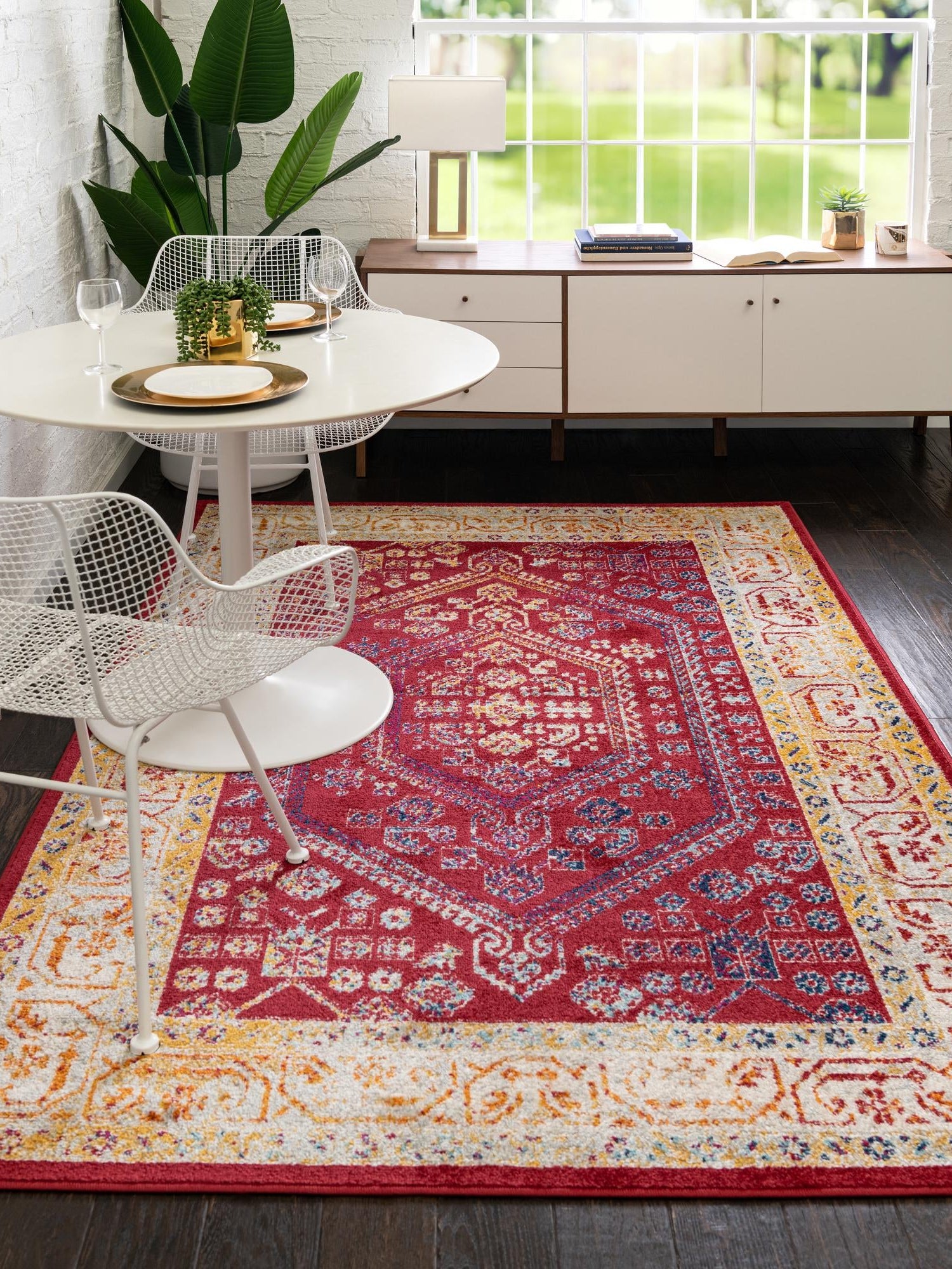Magenta 5' x 8' Aurelia Rectangle Area Rug 100% Polypropylene & Jute Backing Living Dining Room Bedroom Office Traditional Carpet for Sale at Rug Engine