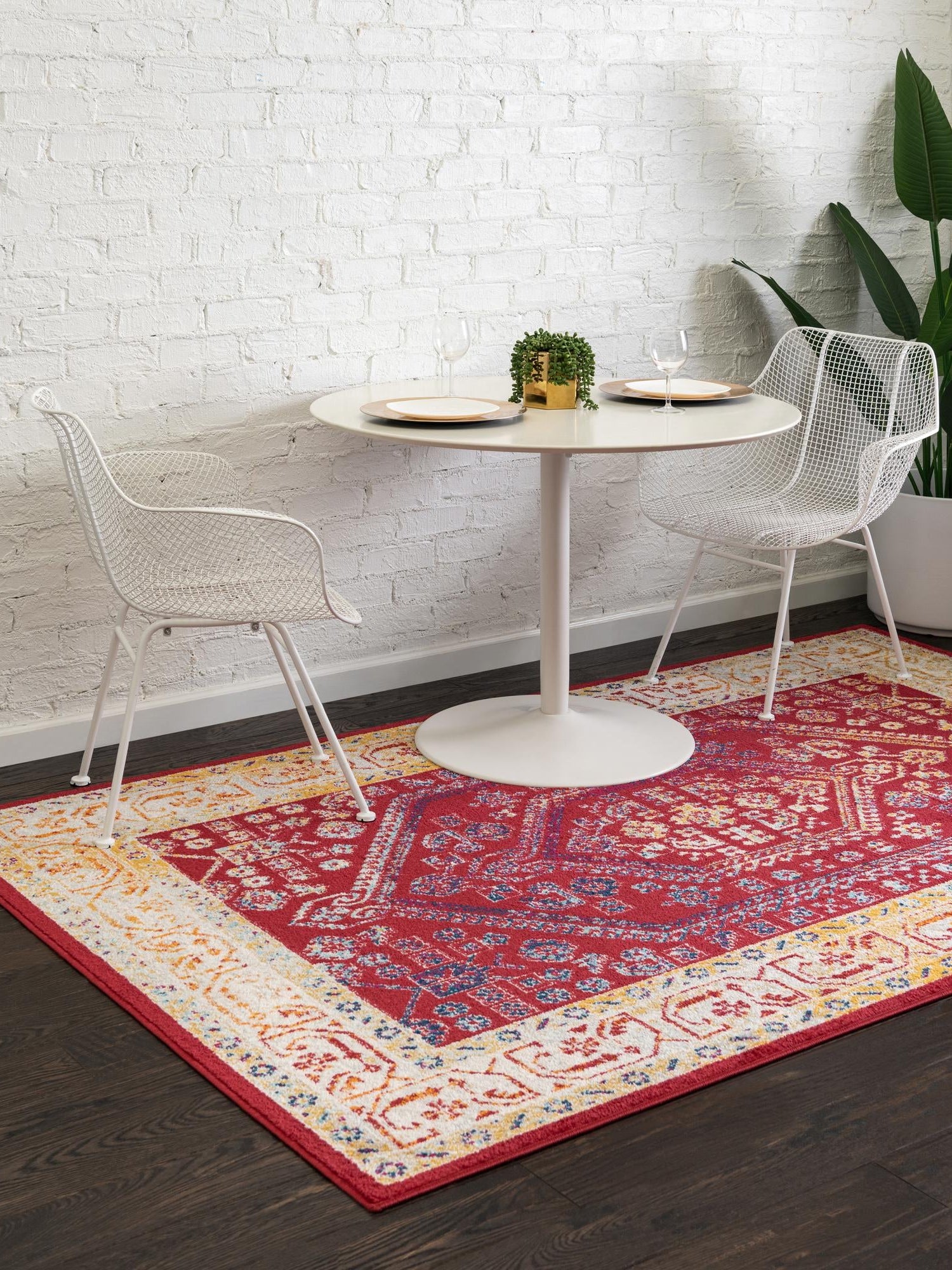 Magenta 5' x 8' Aurelia Rectangle Area Rug 100% Polypropylene & Jute Backing Living Dining Room Bedroom Office Traditional Carpet for Sale at Rug Engine