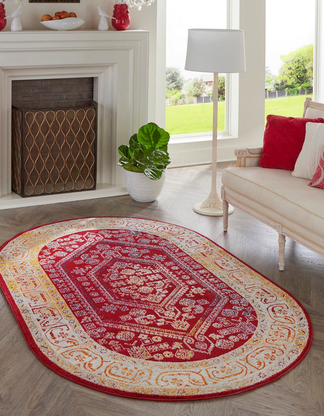 Magenta 5' x 8' Aurelia Oval Area Rug 100% Polypropylene & Jute Backing Living Dining Room Bedroom Office Traditional Carpet for Sale at Rug Engine