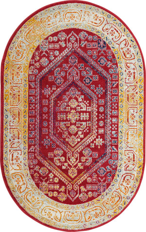 Magenta 5' x 8' Aurelia Oval Area Rug 100% Polypropylene & Jute Backing Living Dining Room Bedroom Office Traditional Carpet for Sale at Rug Engine