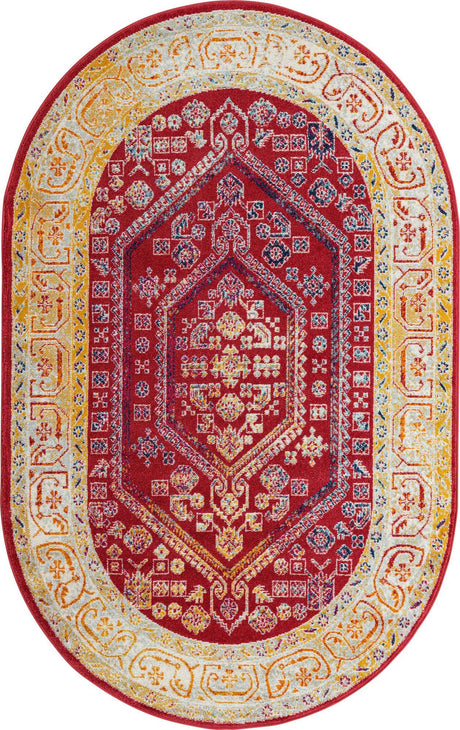 Magenta 5' x 8' Aurelia Oval Area Rug 100% Polypropylene & Jute Backing Living Dining Room Bedroom Office Traditional Carpet for Sale at Rug Engine