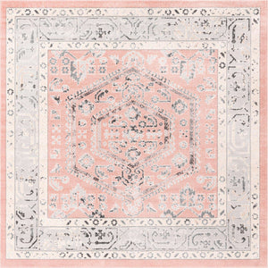 Rose 7' 10 x 7' 10 Aurelia Square Area Rug 100% Polypropylene & Jute Backing Living Dining Room Bedroom Office Traditional Carpet for Sale at Rug Engine