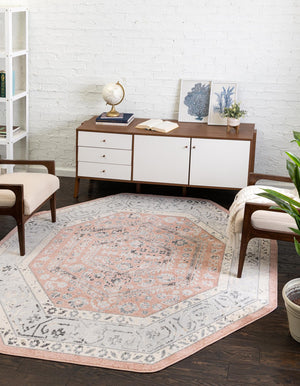 Rose 7' x 7' Aurelia Octagon Area Rug 100% Polypropylene & Jute Backing Living Dining Room Bedroom Office Traditional Carpet for Sale at Rug Engine