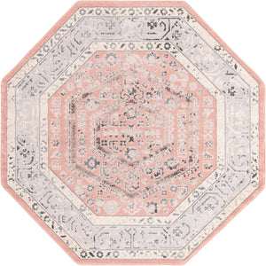 Rose 7' x 7' Aurelia Octagon Area Rug 100% Polypropylene & Jute Backing Living Dining Room Bedroom Office Traditional Carpet for Sale at Rug Engine