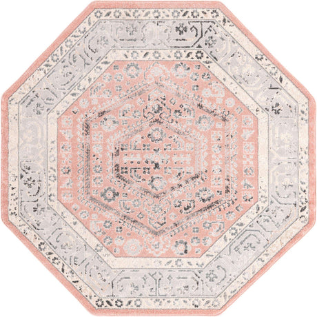 Rose 7' x 7' Aurelia Octagon Area Rug 100% Polypropylene & Jute Backing Living Dining Room Bedroom Office Traditional Carpet for Sale at Rug Engine