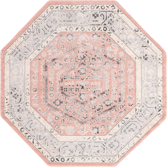 Rose 7' x 7' Aurelia Octagon Area Rug 100% Polypropylene & Jute Backing Living Dining Room Bedroom Office Traditional Carpet for Sale at Rug Engine