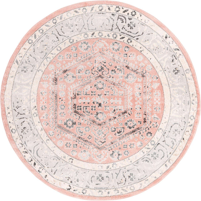 Rose 7' x 7' Aurelia Round Area Rug 100% Polypropylene & Jute Backing Living Dining Room Bedroom Office Traditional Carpet for Sale at Rug Engine