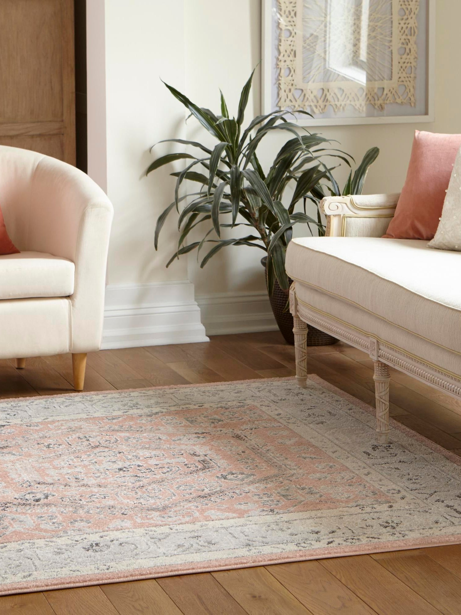 Rose 6' x 6' Aurelia Square Area Rug 100% Polypropylene & Jute Backing Living Dining Room Bedroom Office Traditional Carpet for Sale at Rug Engine