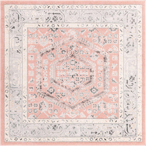 Rose 6' x 6' Aurelia Square Area Rug 100% Polypropylene & Jute Backing Living Dining Room Bedroom Office Traditional Carpet for Sale at Rug Engine