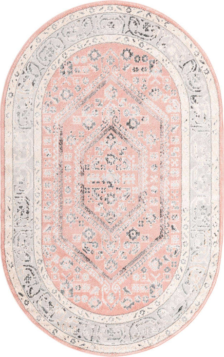 Rose 5' x 8' Aurelia Oval Area Rug 100% Polypropylene & Jute Backing Living Dining Room Bedroom Office Traditional Carpet for Sale at Rug Engine