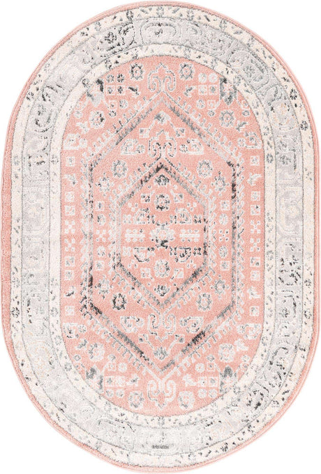 Rose 4' x 6' Aurelia Oval Area Rug 100% Polypropylene & Jute Backing Living Dining Room Bedroom Office Traditional Carpet for Sale at Rug Engine