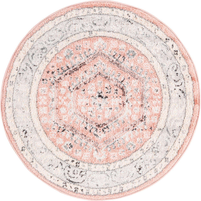 Rose 3' x 3' Aurelia Round Area Rug 100% Polypropylene & Jute Backing Living Dining Room Bedroom Office Traditional Carpet for Sale at Rug Engine