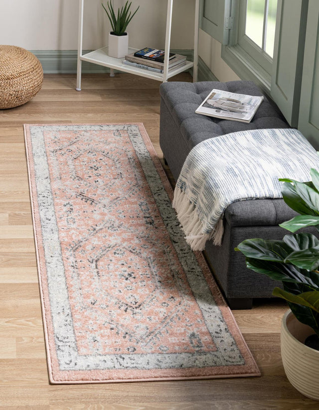 Rose 2' x 6' Aurelia Runner Area Rug 100% Polypropylene & Jute Backing Living Dining Room Bedroom Office Traditional Carpet for Sale at Rug Engine