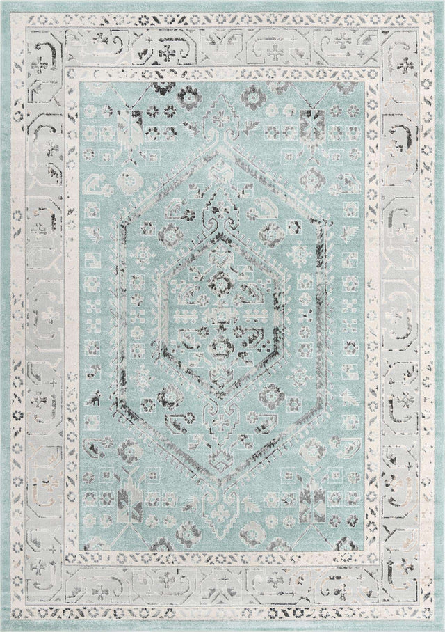 Aqua 10' x 14' Aurelia Rectangle Area Rug 100% Polypropylene & Jute Backing Living Dining Room Bedroom Office Traditional Carpet for Sale at Rug Engine