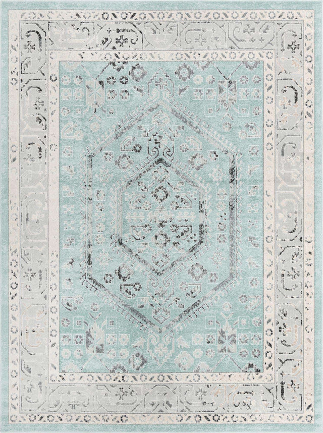 Aqua 9' x 12' Aurelia Rectangle Area Rug 100% Polypropylene & Jute Backing Living Dining Room Bedroom Office Traditional Carpet for Sale at Rug Engine