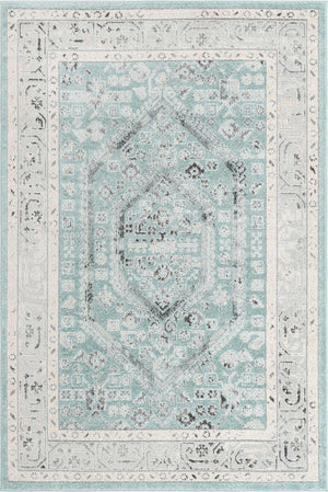 Aqua 6' x 9' Aurelia Rectangle Area Rug 100% Polypropylene & Jute Backing Living Dining Room Bedroom Office Traditional Carpet for Sale at Rug Engine