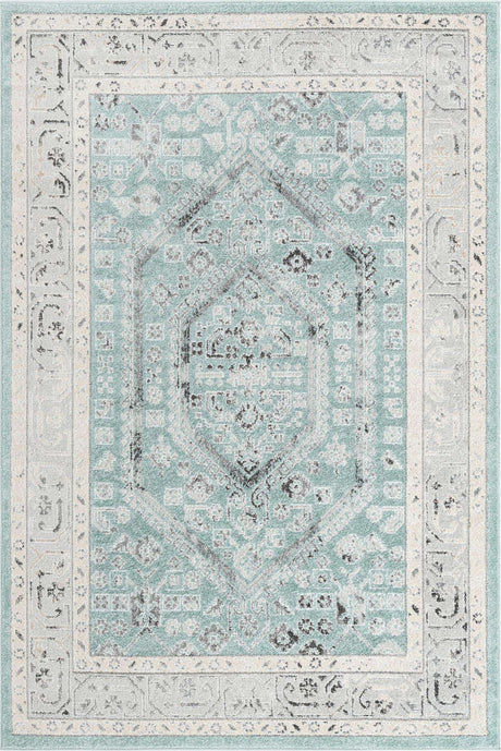 Aqua 6' x 9' Aurelia Rectangle Area Rug 100% Polypropylene & Jute Backing Living Dining Room Bedroom Office Traditional Carpet for Sale at Rug Engine