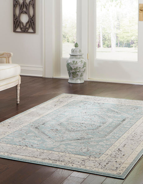 Aqua 2' x 3' Aurelia Rectangle Area Rug 100% Polypropylene & Jute Backing Living Dining Room Bedroom Office Traditional Carpet for Sale at Rug Engine