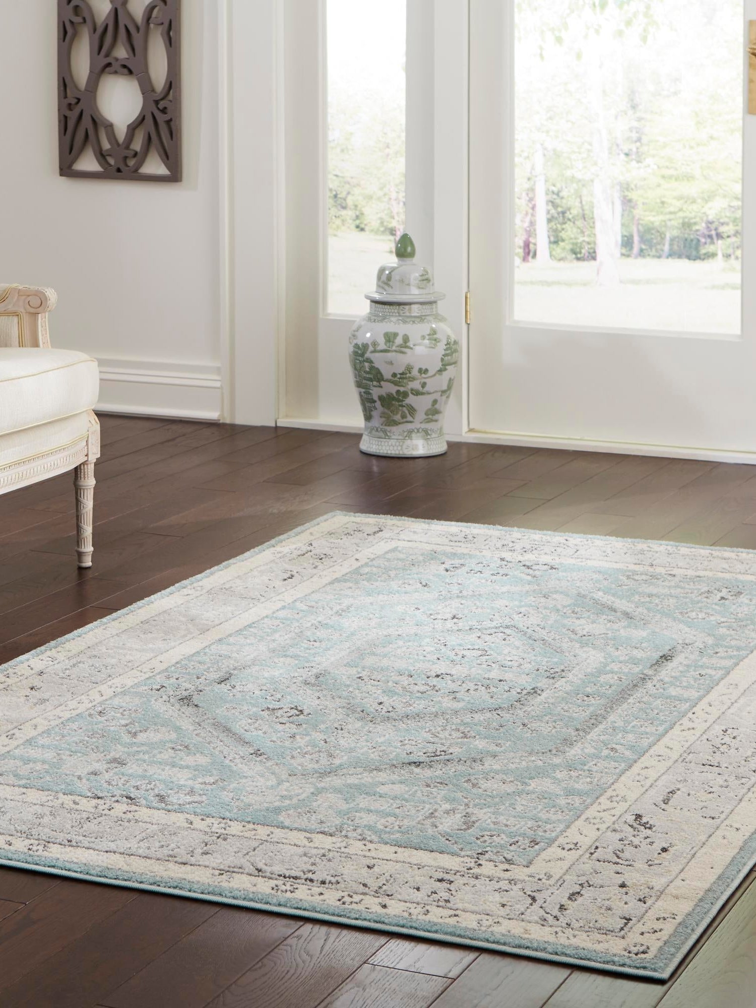 Aqua 3' x 5' 3 Aurelia Rectangle Area Rug 100% Polypropylene & Jute Backing Living Dining Room Bedroom Office Traditional Carpet for Sale at Rug Engine