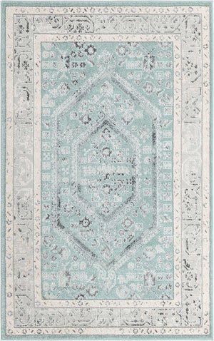 Aqua 5' x 8' Aurelia Rectangle Area Rug 100% Polypropylene & Jute Backing Living Dining Room Bedroom Office Traditional Carpet for Sale at Rug Engine