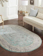 Aqua 7' 10 x 10' Aurelia Oval Area Rug 100% Polypropylene & Jute Backing Living Dining Room Bedroom Office Traditional Carpet for Sale at Rug Engine