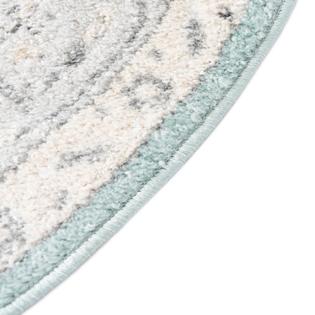 Aqua 5' x 5' Aurelia Round Area Rug 100% Polypropylene & Jute Backing Living Dining Room Bedroom Office Traditional Carpet for Sale at Rug Engine