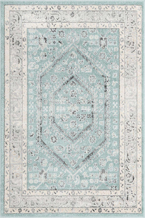 Aqua 4' x 6' Aurelia Rectangle Area Rug 100% Polypropylene & Jute Backing Living Dining Room Bedroom Office Traditional Carpet for Sale at Rug Engine