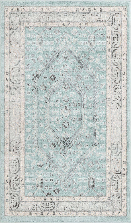 Aqua 3' x 5' 3 Aurelia Rectangle Area Rug 100% Polypropylene & Jute Backing Living Dining Room Bedroom Office Traditional Carpet for Sale at Rug Engine