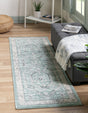 Aqua 2' x 6' Aurelia Runner Area Rug 100% Polypropylene & Jute Backing Living Dining Room Bedroom Office Traditional Carpet for Sale at Rug Engine
