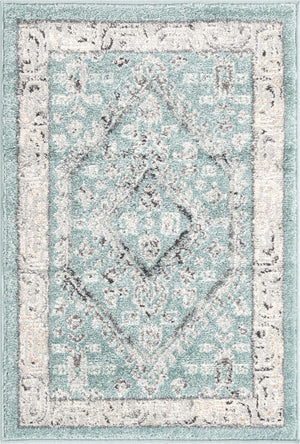 Aqua 2' x 3' Aurelia Rectangle Area Rug 100% Polypropylene & Jute Backing Living Dining Room Bedroom Office Traditional Carpet for Sale at Rug Engine
