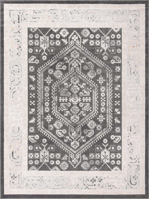 Charcoal 9' x 12' Aurelia Rectangle Area Rug 100% Polypropylene & Jute Backing Living Dining Room Bedroom Office Traditional Carpet for Sale at Rug Engine