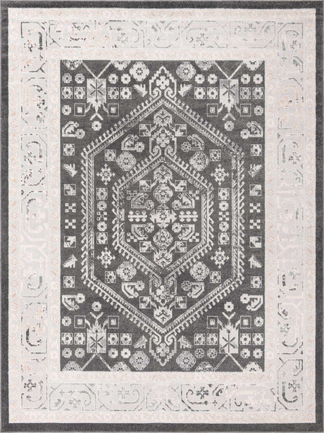 Charcoal 9' x 12' Aurelia Rectangle Area Rug 100% Polypropylene & Jute Backing Living Dining Room Bedroom Office Traditional Carpet for Sale at Rug Engine