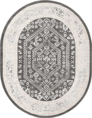 Charcoal 7' 10 x 10' Aurelia Oval Area Rug 100% Polypropylene & Jute Backing Living Dining Room Bedroom Office Traditional Carpet for Sale at Rug Engine