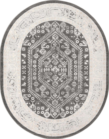 Charcoal 7' 10 x 10' Aurelia Oval Area Rug 100% Polypropylene & Jute Backing Living Dining Room Bedroom Office Traditional Carpet for Sale at Rug Engine
