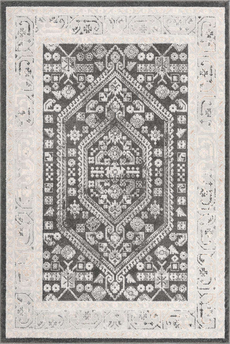 Charcoal 6' x 9' Aurelia Rectangle Area Rug 100% Polypropylene & Jute Backing Living Dining Room Bedroom Office Traditional Carpet for Sale at Rug Engine