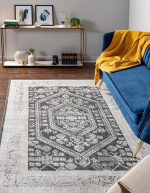 Charcoal 5' x 8' Aurelia Rectangle Area Rug 100% Polypropylene & Jute Backing Living Dining Room Bedroom Office Traditional Carpet for Sale at Rug Engine