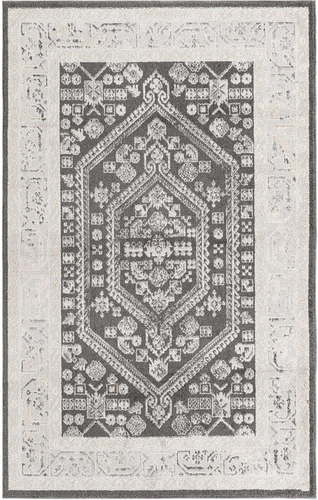 Charcoal 5' x 8' Aurelia Rectangle Area Rug 100% Polypropylene & Jute Backing Living Dining Room Bedroom Office Traditional Carpet for Sale at Rug Engine
